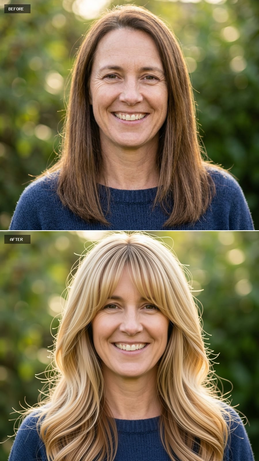 Platinum Blonde Waves and a Fringe Rewrite What Brunette Length Was Doing