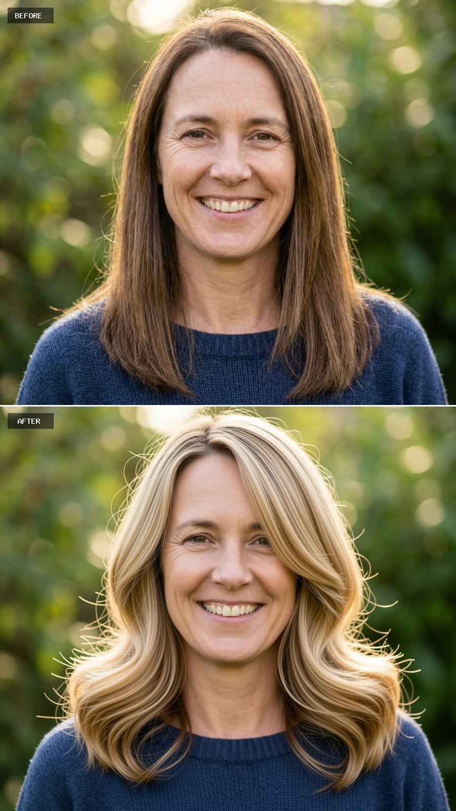 Warm Blonde Waves and Body Replace What Straight Brunette Length Couldn't Offer