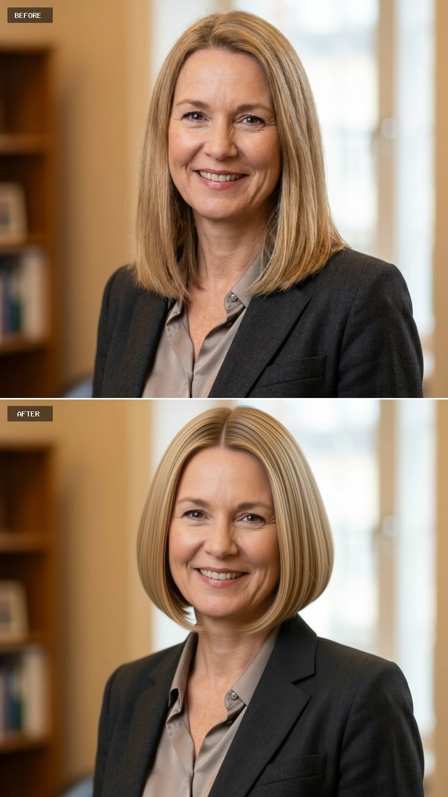 Bob Cut Geometry and a Part Shift Make Shoulder-Length Blonde Work Harder