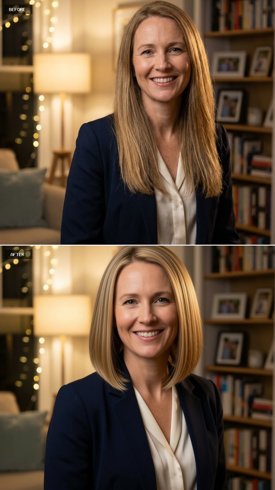 Chin-Length Bob Cuts Five Inches and Completely Changes the Frame