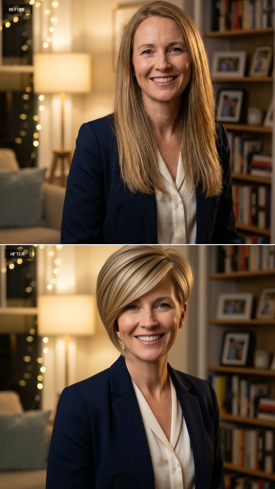 Short Bob With Swept Fringe Cuts the Work Right Out of the Morning Routine