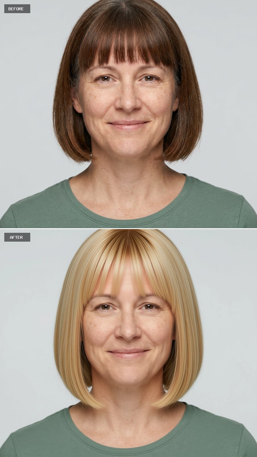 Blonde Bob, Bangs Forward: How One Color Shift Rewrites the Whole Face