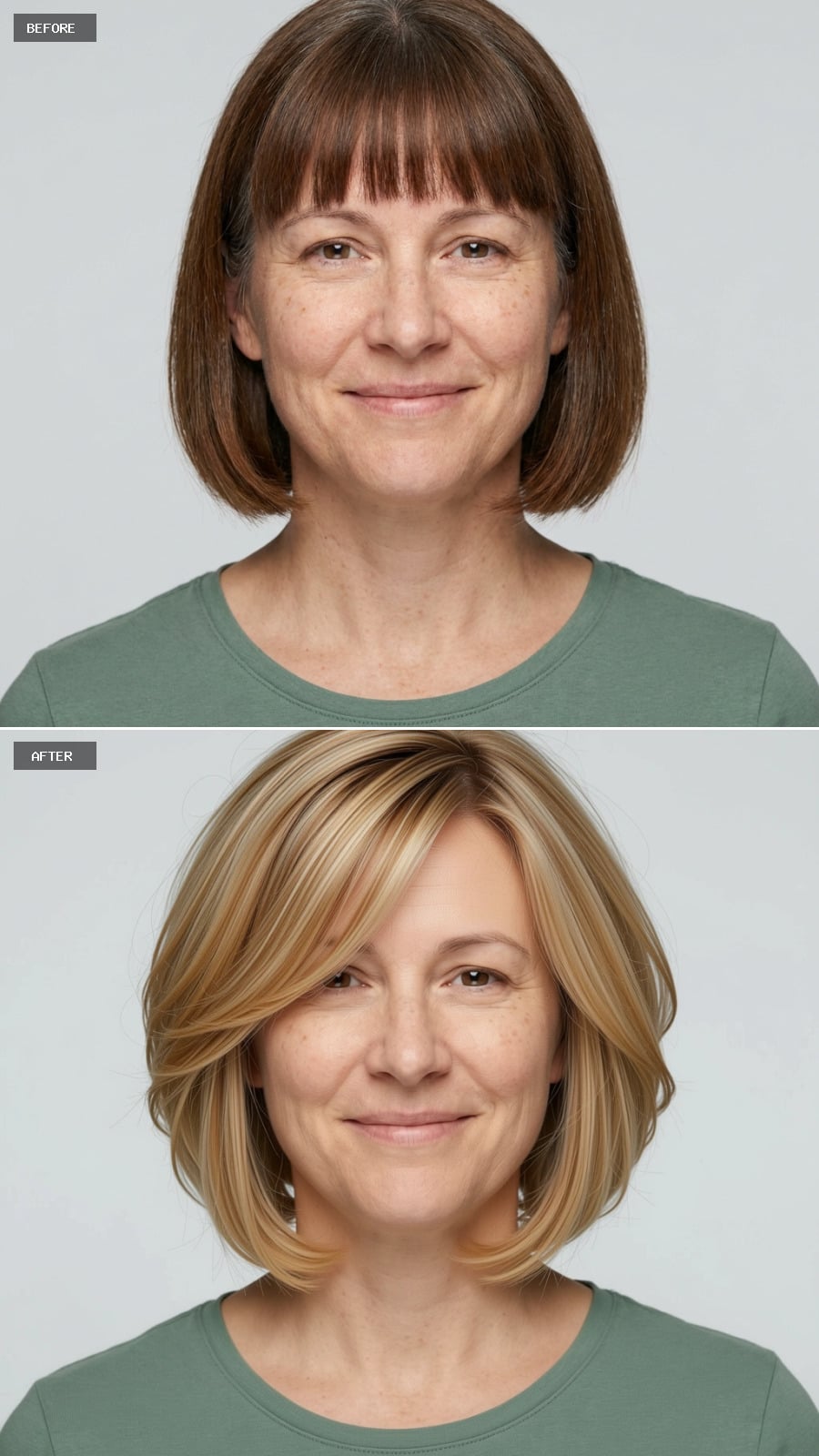 Blonde with Movement: How Side-Swept Layers Read Younger Than Bangs