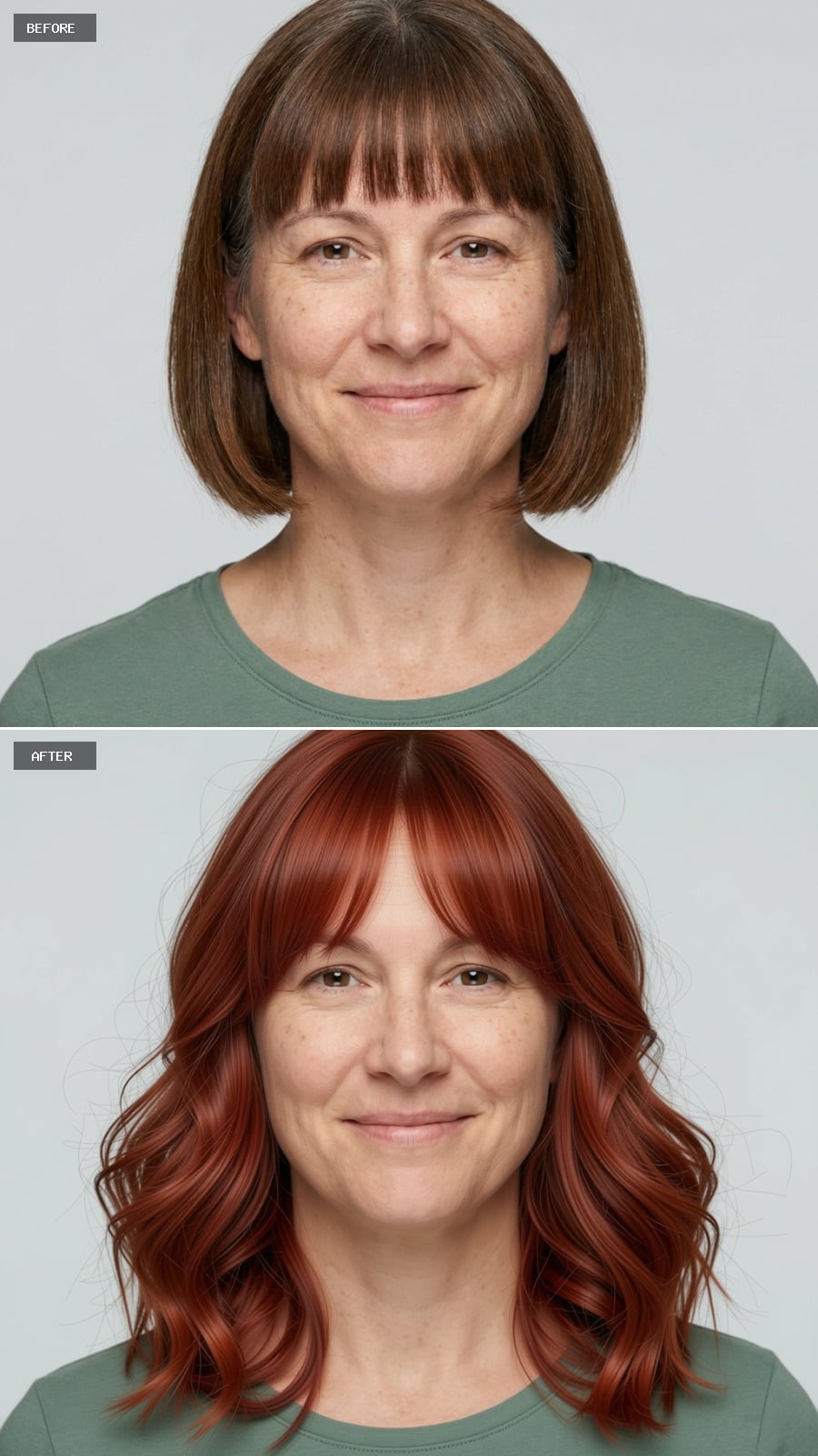 Red Waves and Bangs Rebuilt: How Length Does What Color Can't Do Alone