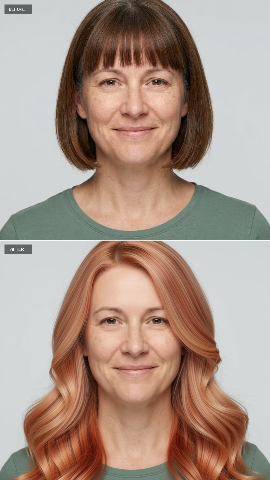 Peach-Gold Length: What Soft Waves Do When a Bob Steps Aside