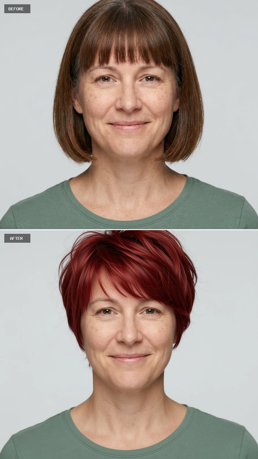 Bold Red and a Pixie Cut: What Happens When a Bob Loses Its Weight