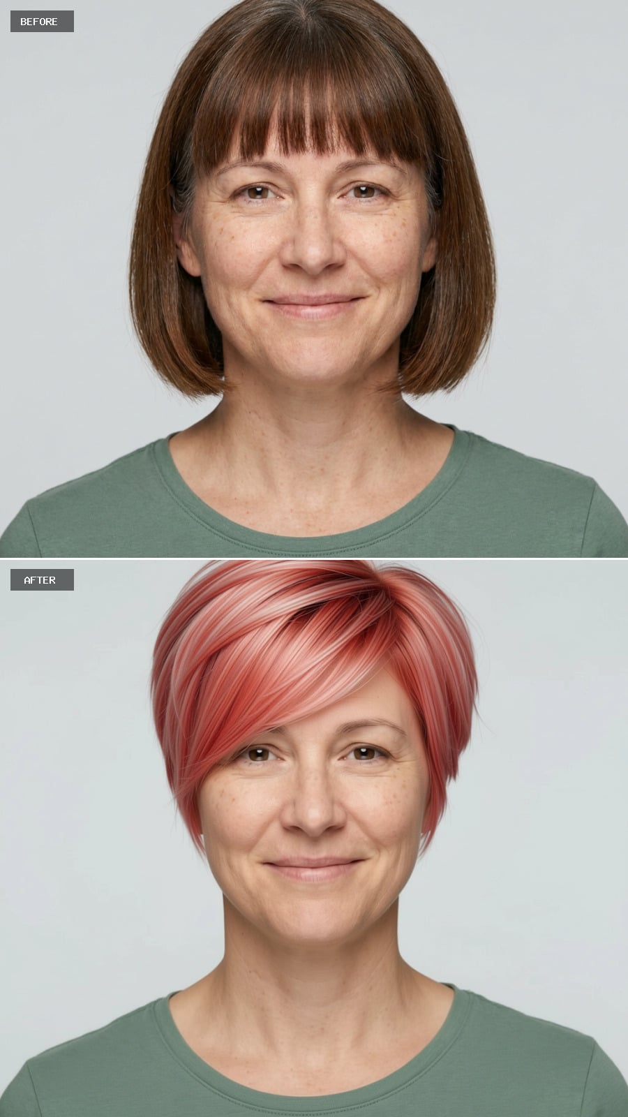 Pink Pixie Cut: When Side-Swept Fringe Does the Work Bangs Never Could