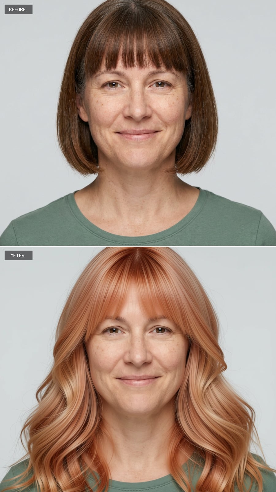 Copper Waves, Longer Length: What Happens When Bangs Finally Get Room to Breathe