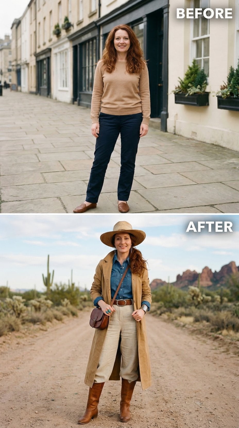 Camel Duster and Denim Chambray Rule Arizona Desert Trail