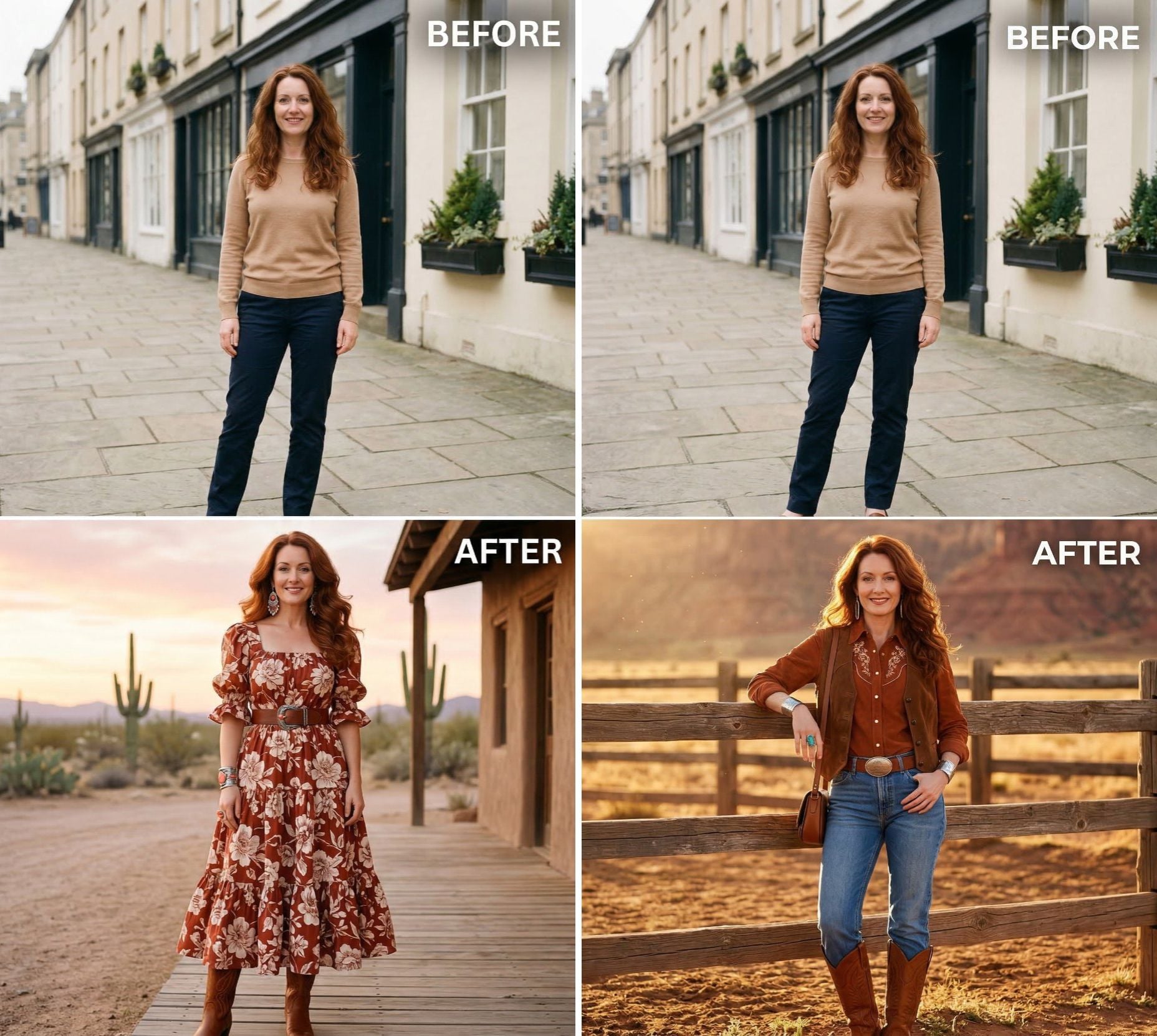 European Cobblestones Give Way to Desert Ranch Gates