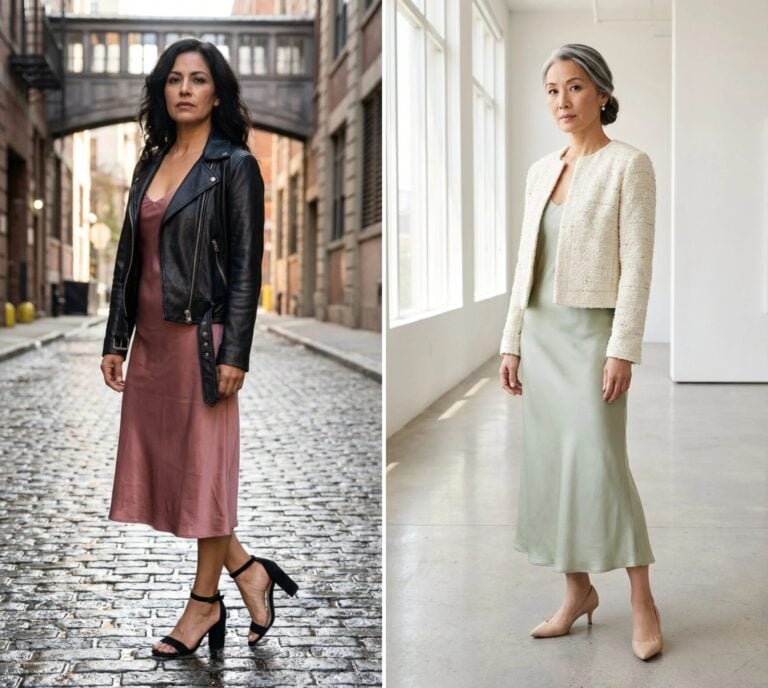 Types of Trending Outerwear to Layer Over a Slip Dress This Spring for Women 40+ Who Hate Feeling Overdressed