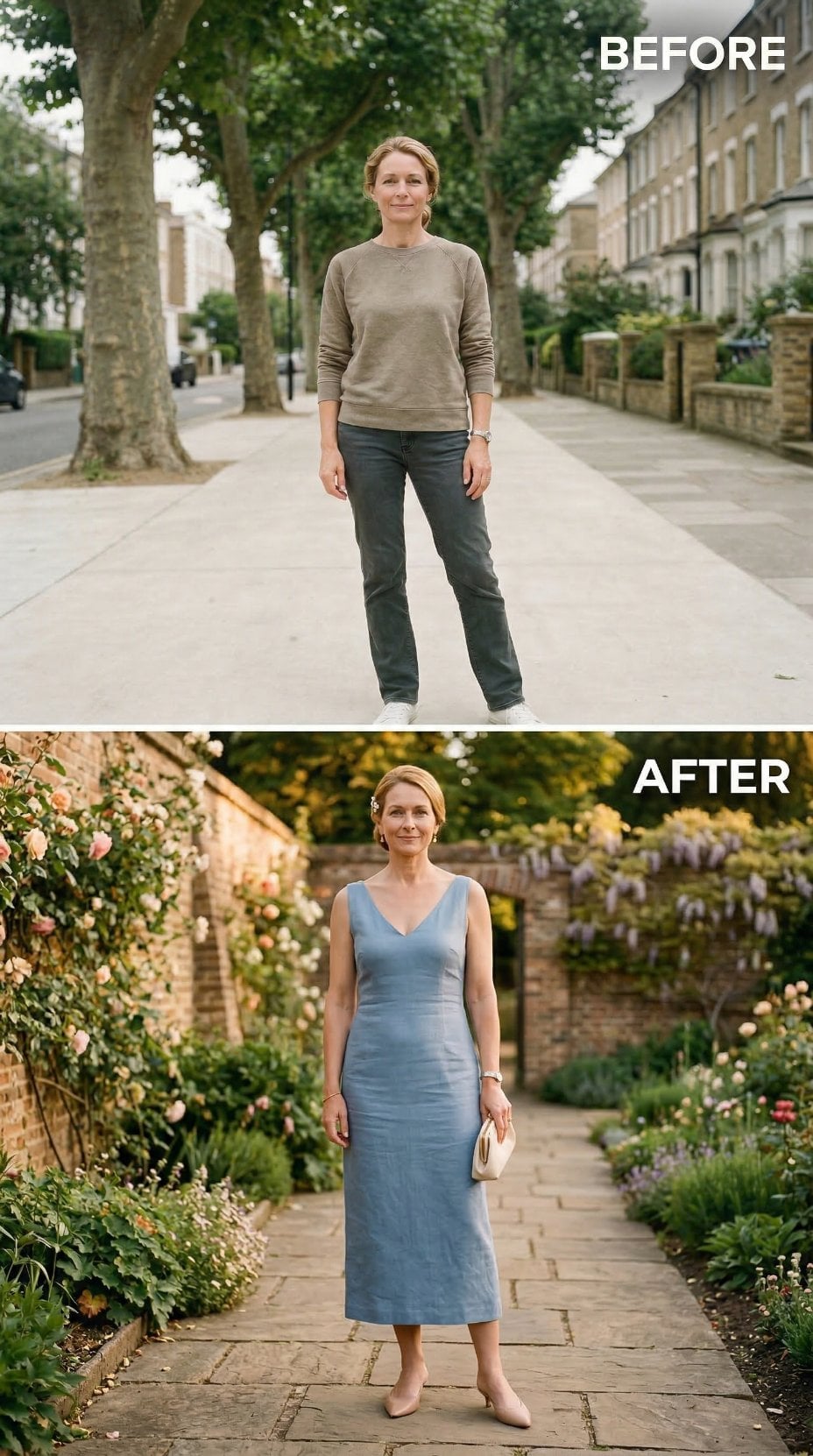 Slate Blue Linen, a V-Neckline, and What Libra Chooses When Balance Is the Point