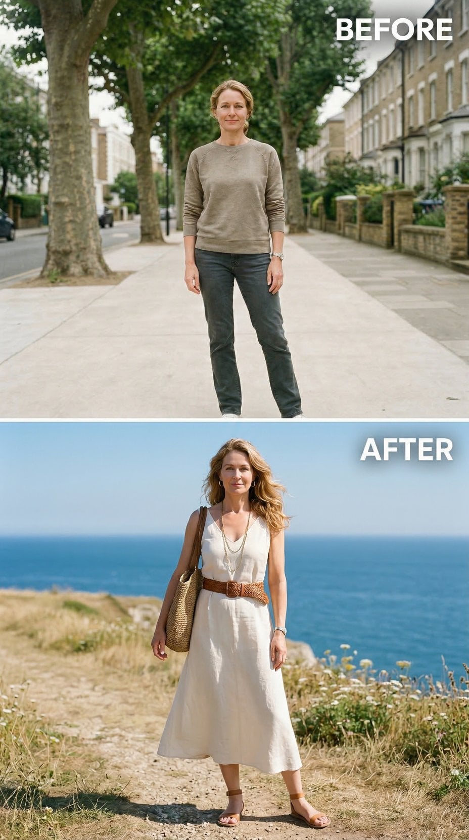 Ivory Linen, a Coastal Cliff, and Libra's Instinct for Dressing Like the Setting Matters