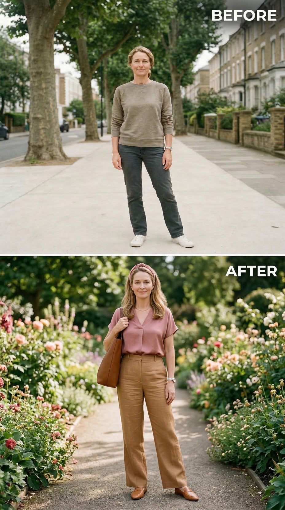 Camel Wide-Legs, a Rose Silk Tee, and Libra's Case for Dressing Like the Garden Expects It