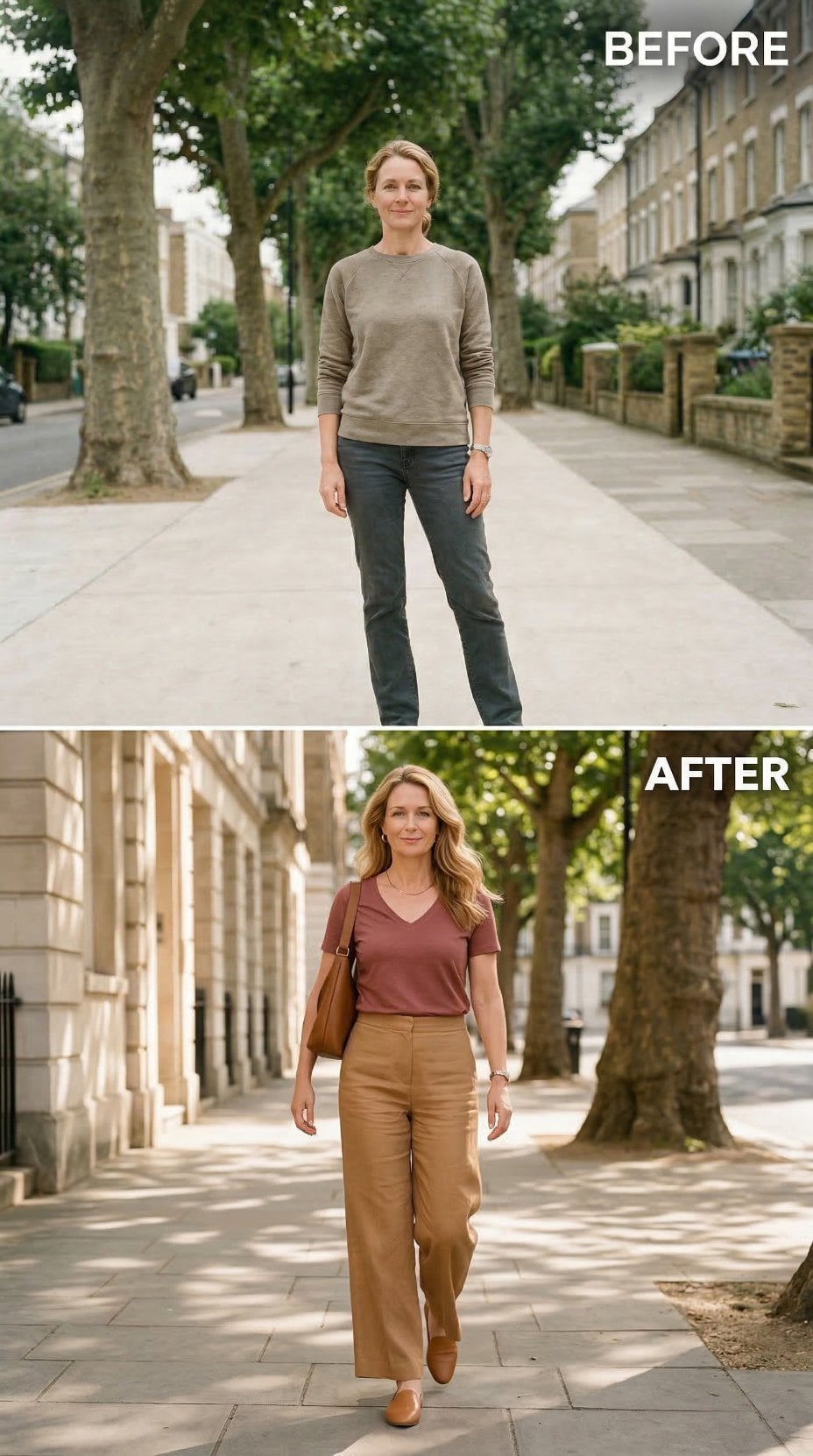 Caramel Wide-Leg Trousers, a Dusty Rose Tee, and Libra's Signature Move with Proportion
