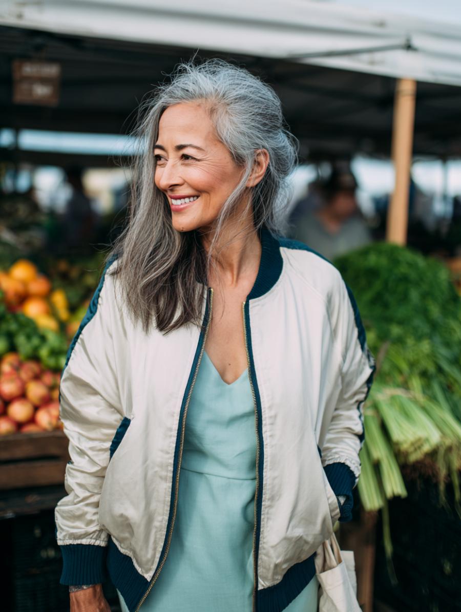Bomber Jacket Over Slip Dress: Why the Contrast Works