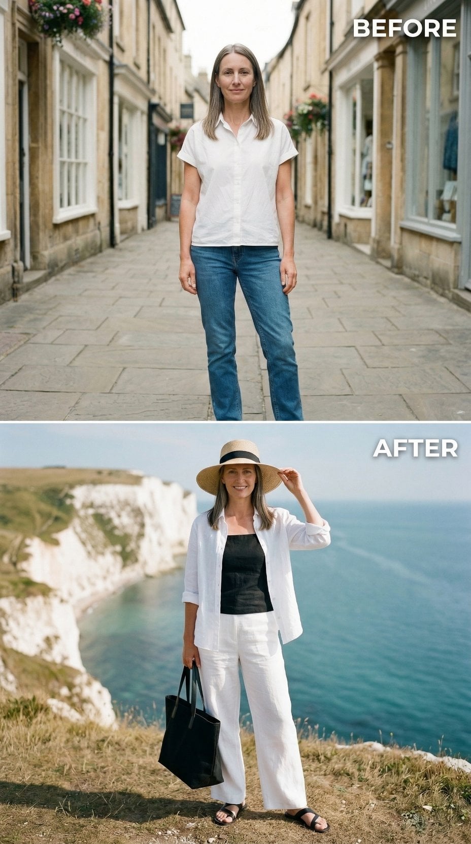 White Linen at the Cliff Edge: How One AI Reframed a Basic Shirt as a Whole Intention