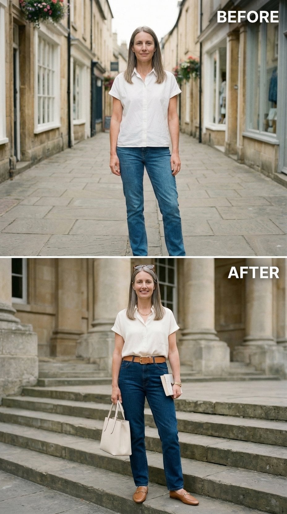 Silk-Finish Shirt, Dark Denim, Brown Belt: How Accessories Do the Talking