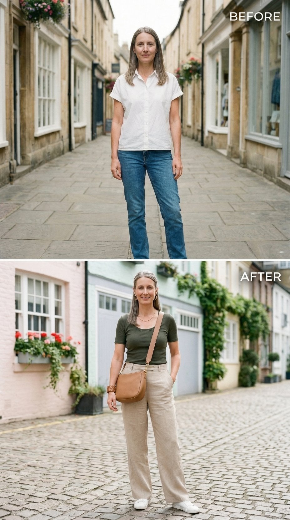 Olive Fitted Tee, Wide Linen Trousers, and the Logic of Dressing With Quiet Purpose