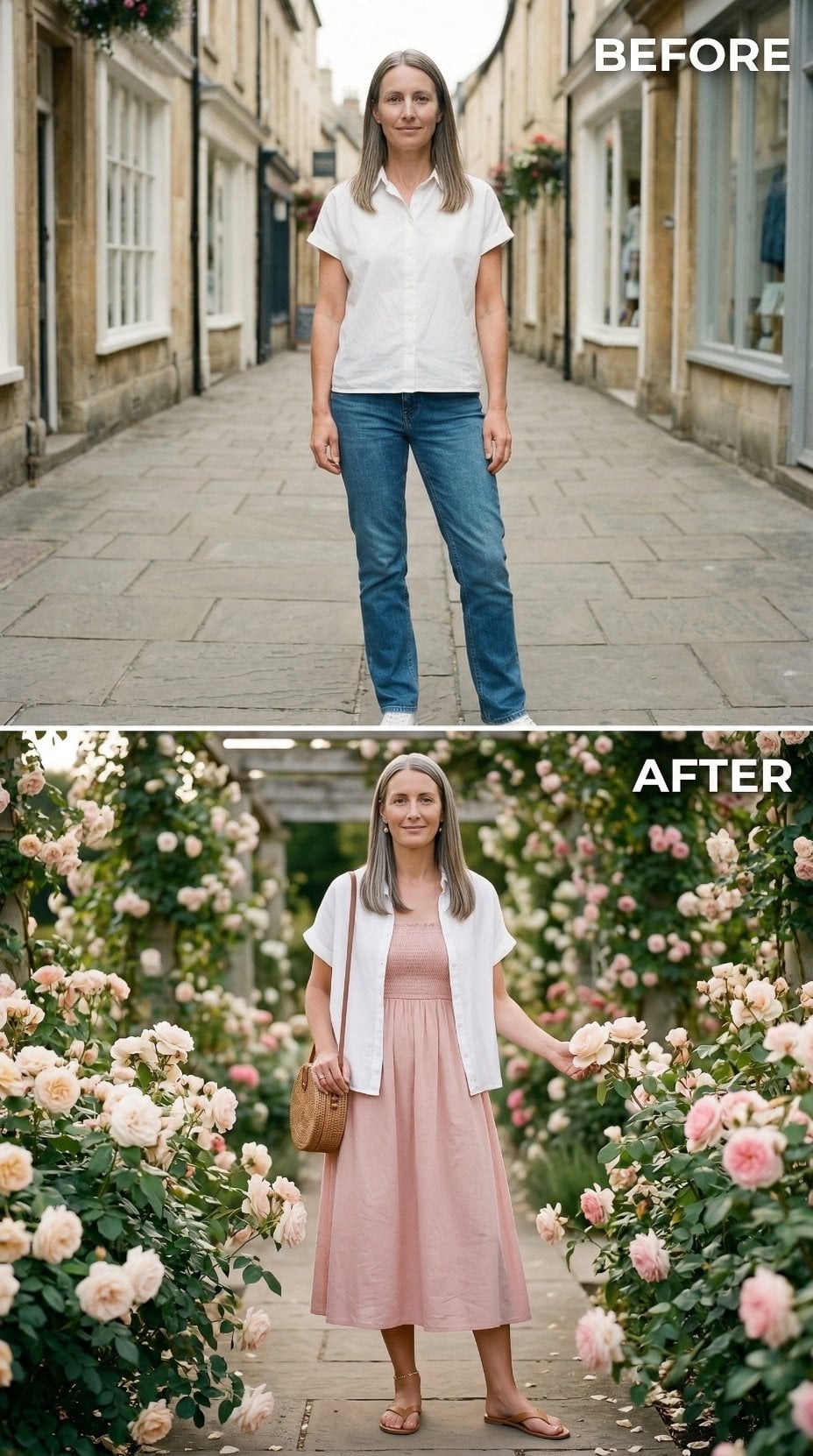 Pink Midi, White Linen Layer, Rose Garden: Dressing Like You Already Belong Here