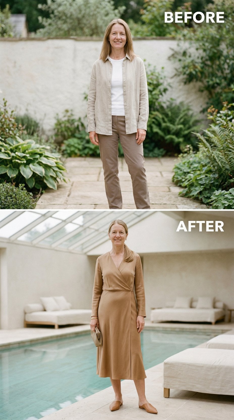 Garden Neutrals in Cotton Blend Versus Silk Wrap Dress by Water