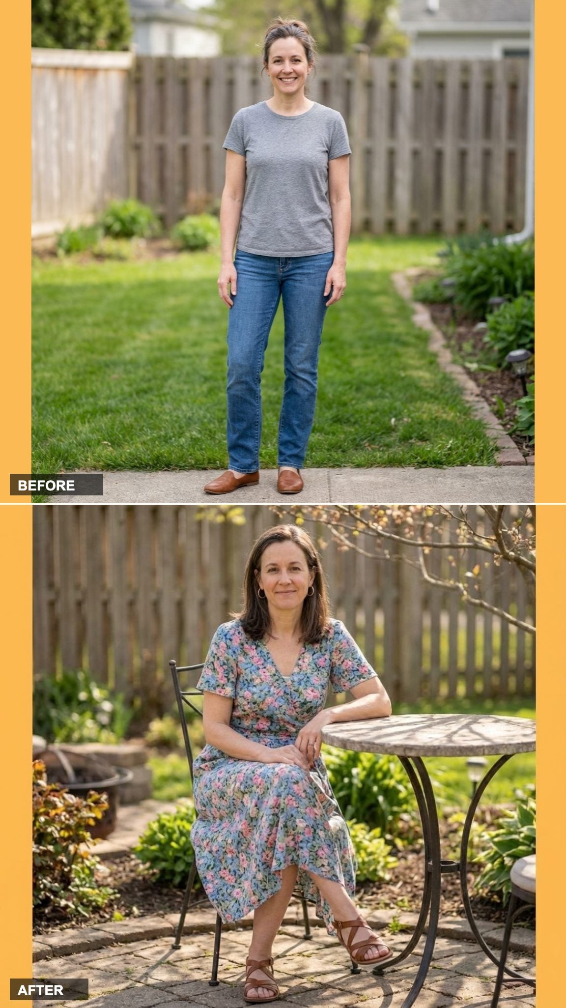 Soft Florals at a Stone Bistro Table: Why the Setting Makes the Dress