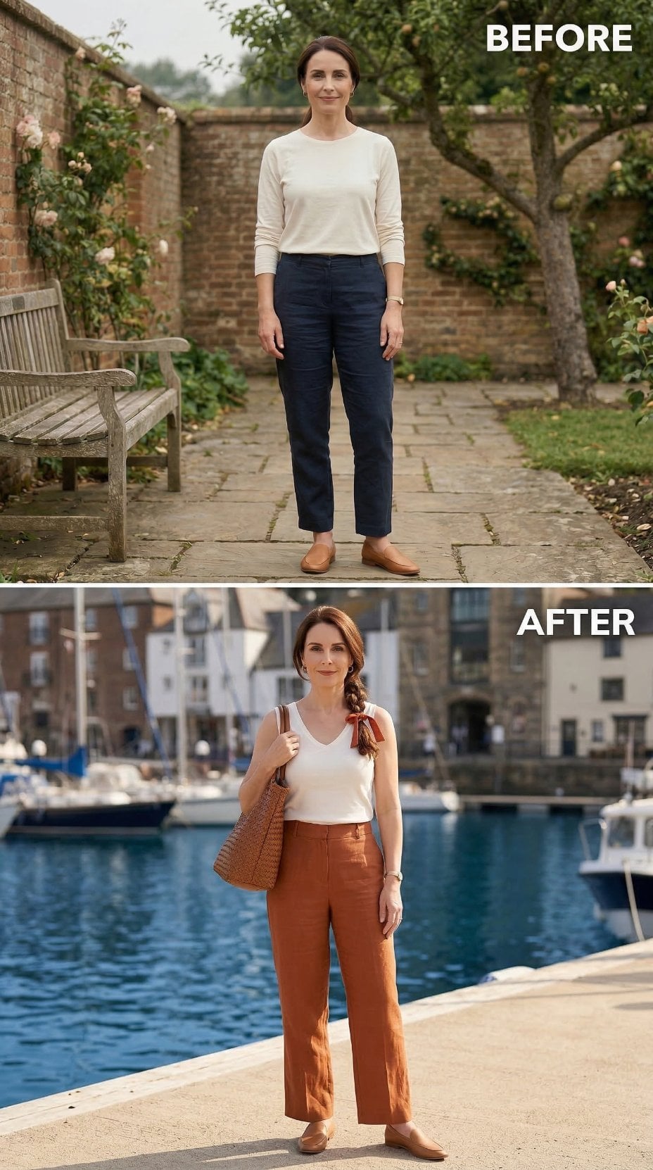 Rust Linen, a Side Braid, and What Changes When You Stop Wearing Safe Colors