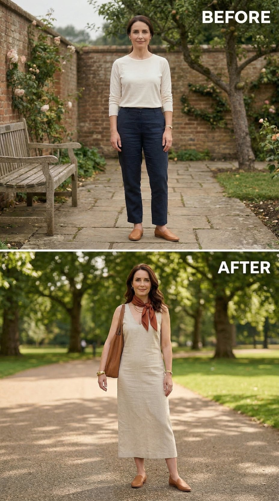 Linen Slip Dress, a Neck Scarf, and Why One Bag Pulls the Whole Look Together