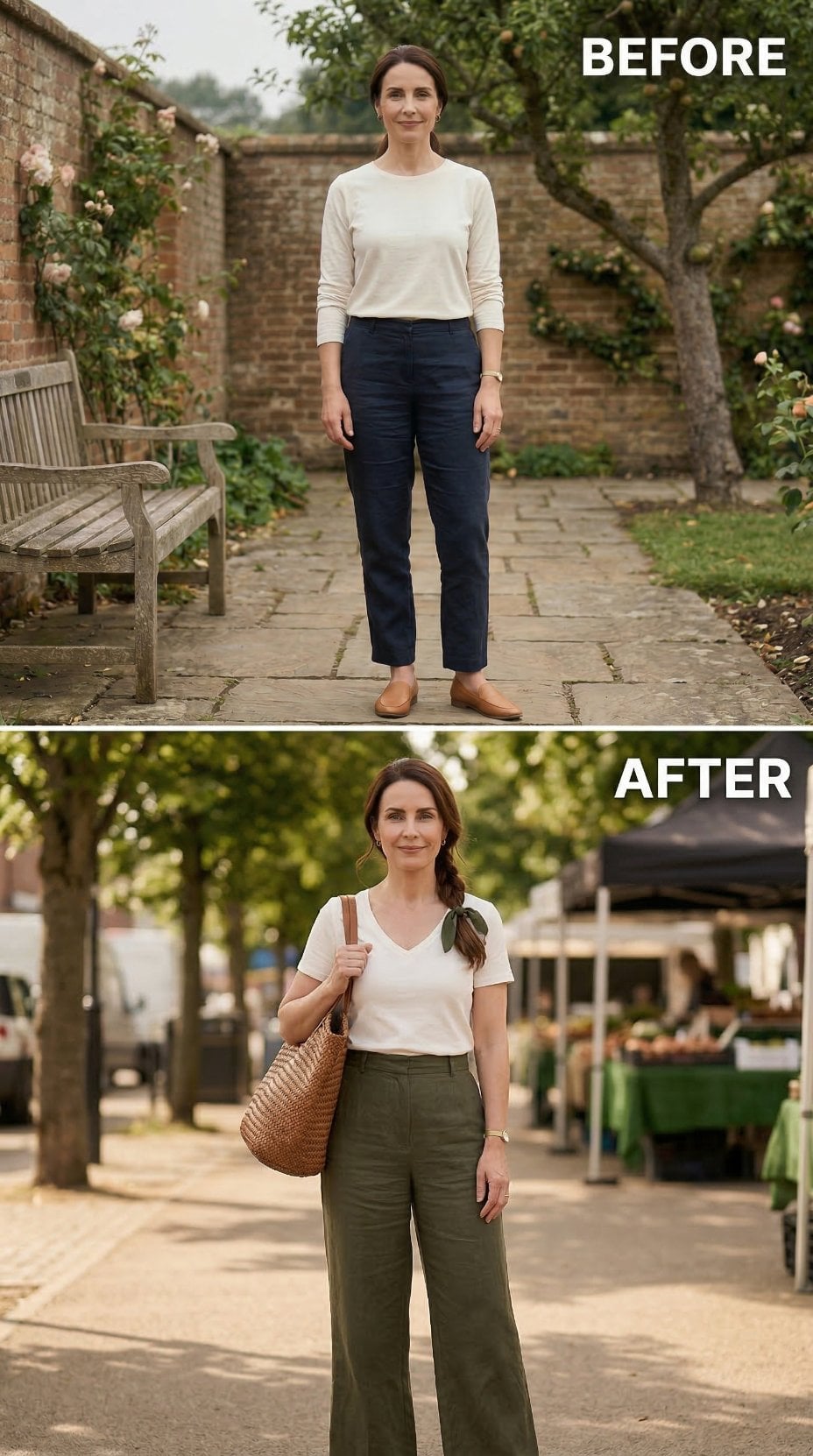 From Walled Garden to Farmers' Market: How One Outfit Swap Rewrites Her Whole Afternoon