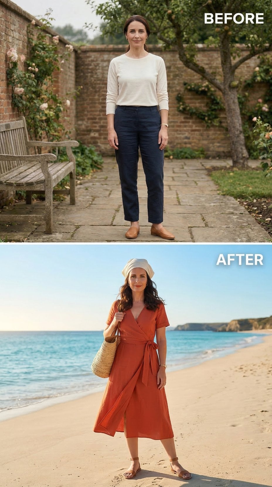 From Walled Garden to Sandy Shore: How Rust Linen Rewrites Her Summer