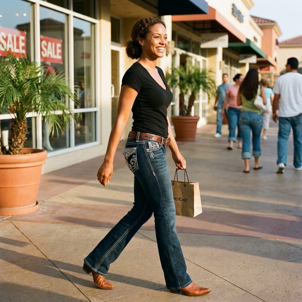 Bedazzled Back Pockets That Could Blind Someone in Direct Sunlight