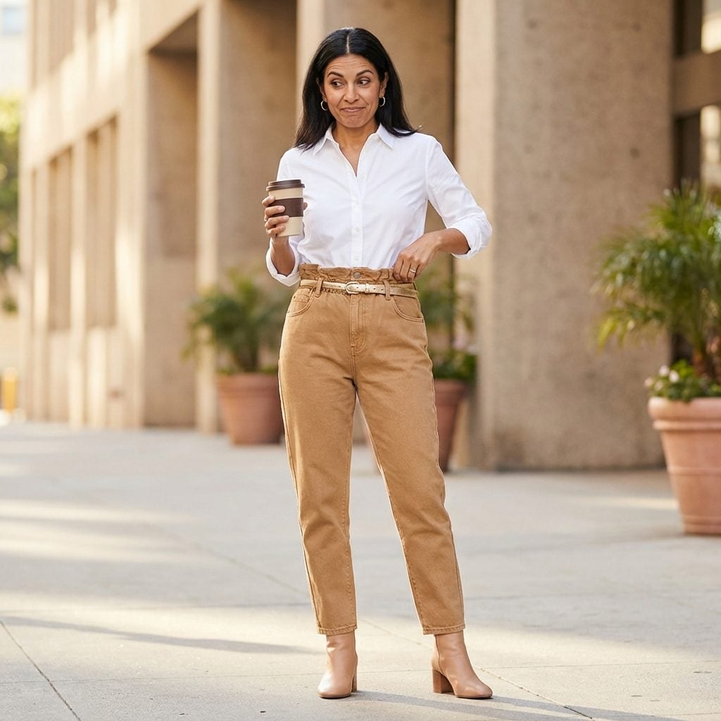 Paper Bag Waist Jeans Cinched With a Skinny Belt You Could Barely Thread