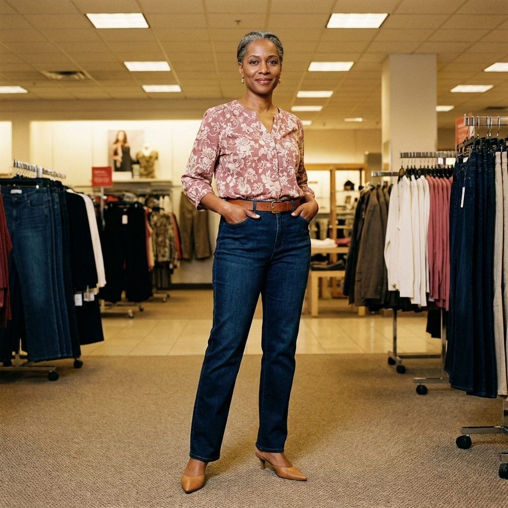 Jeans With a Built-In Elastic Waist Panel Hidden Behind a Fake Outer Waistband