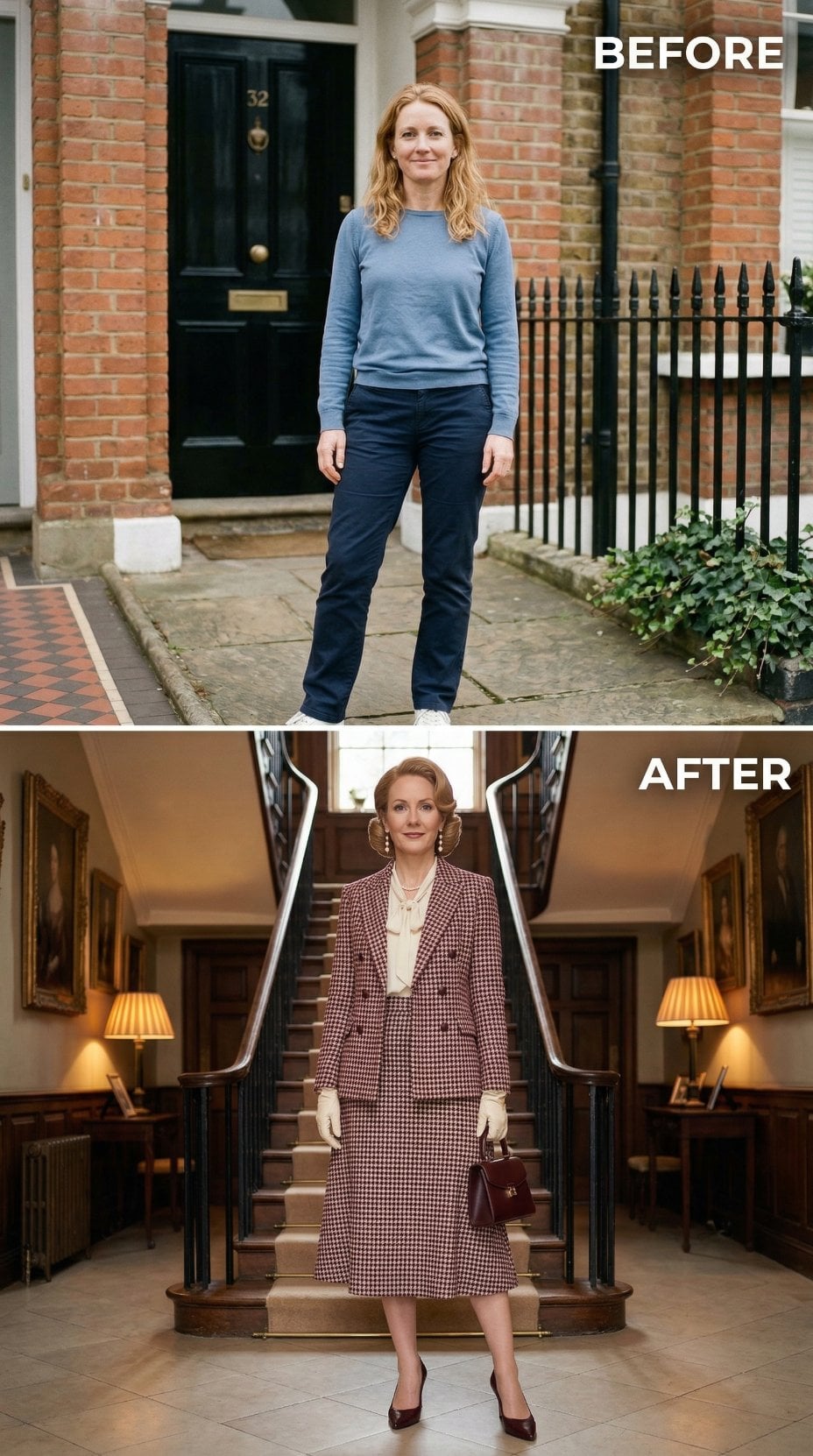 Houndstooth Suit and Pearl Buttons Deliver Witty Repartee