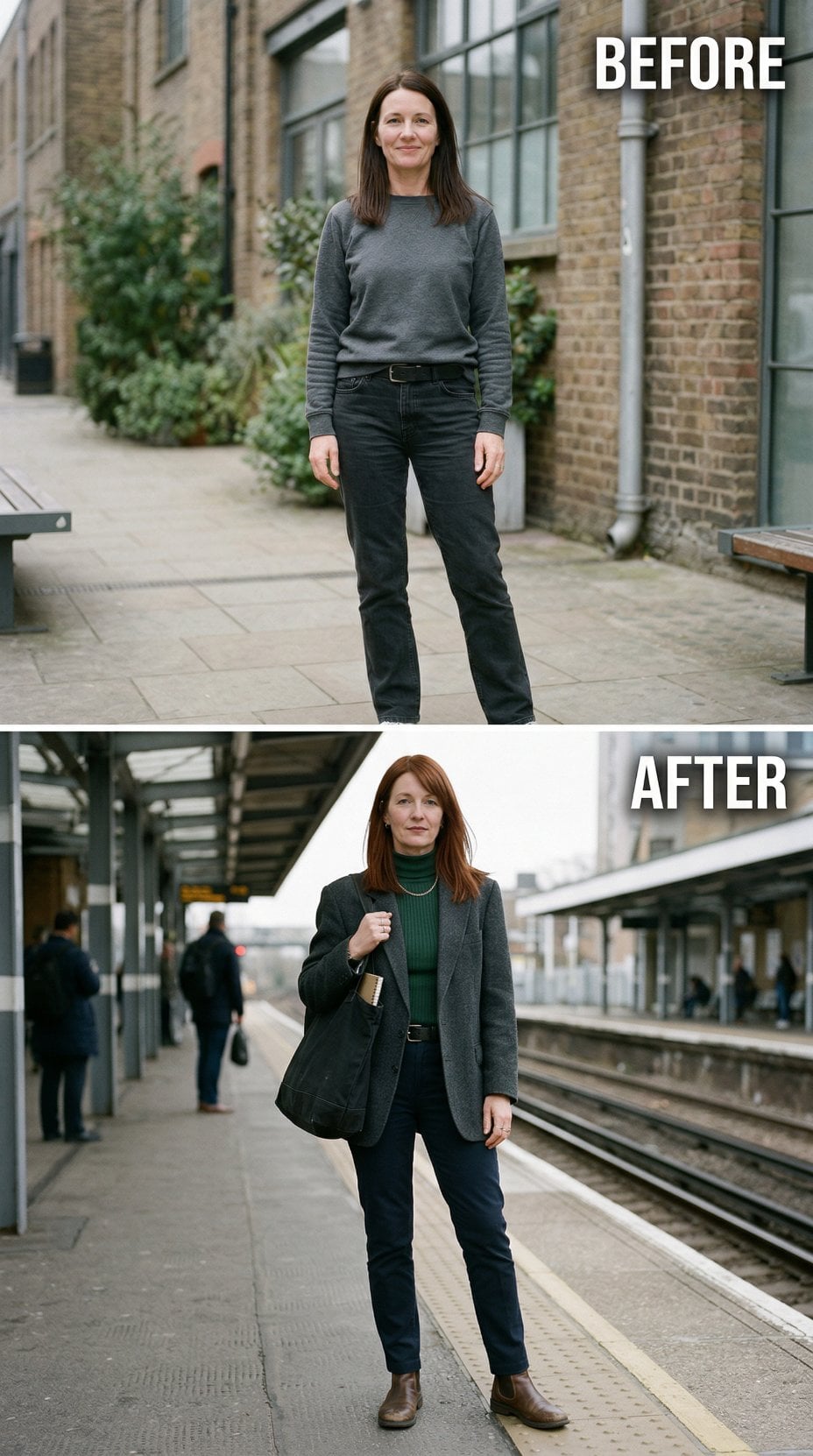 Crew Neck and Black Denim Shift Into Forest Turtleneck Layers at the Platform