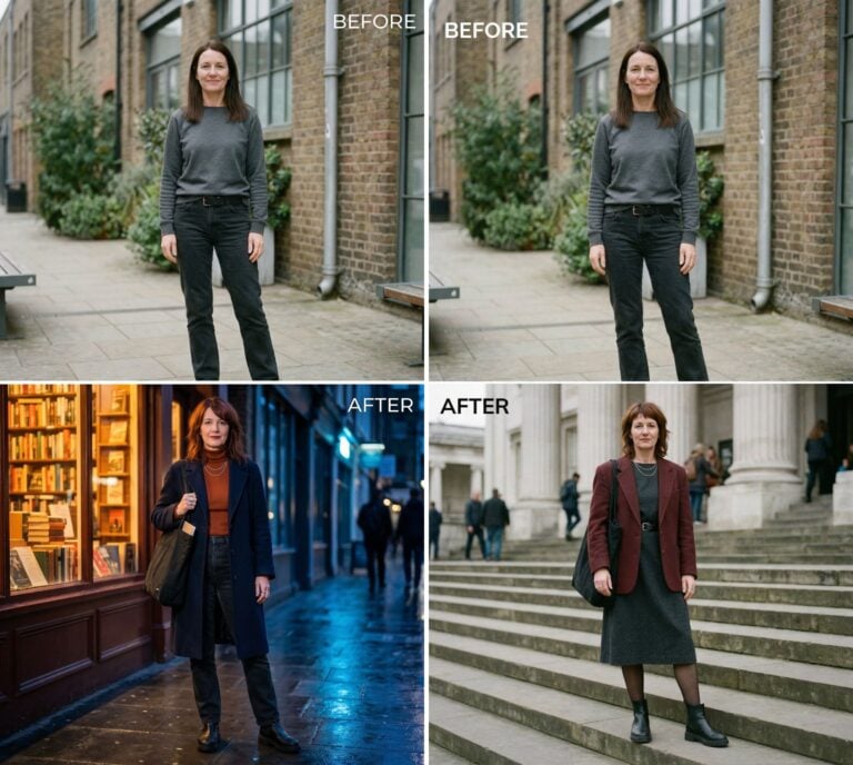 She Asked AI to Transform Her Style Into the Urban Poet Vibe at 45 – These Are the 32 Gritty Before & After Makeovers