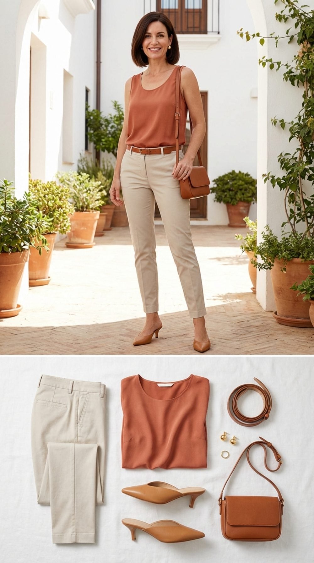 Terracotta and Stone in a European Summer Courtyard