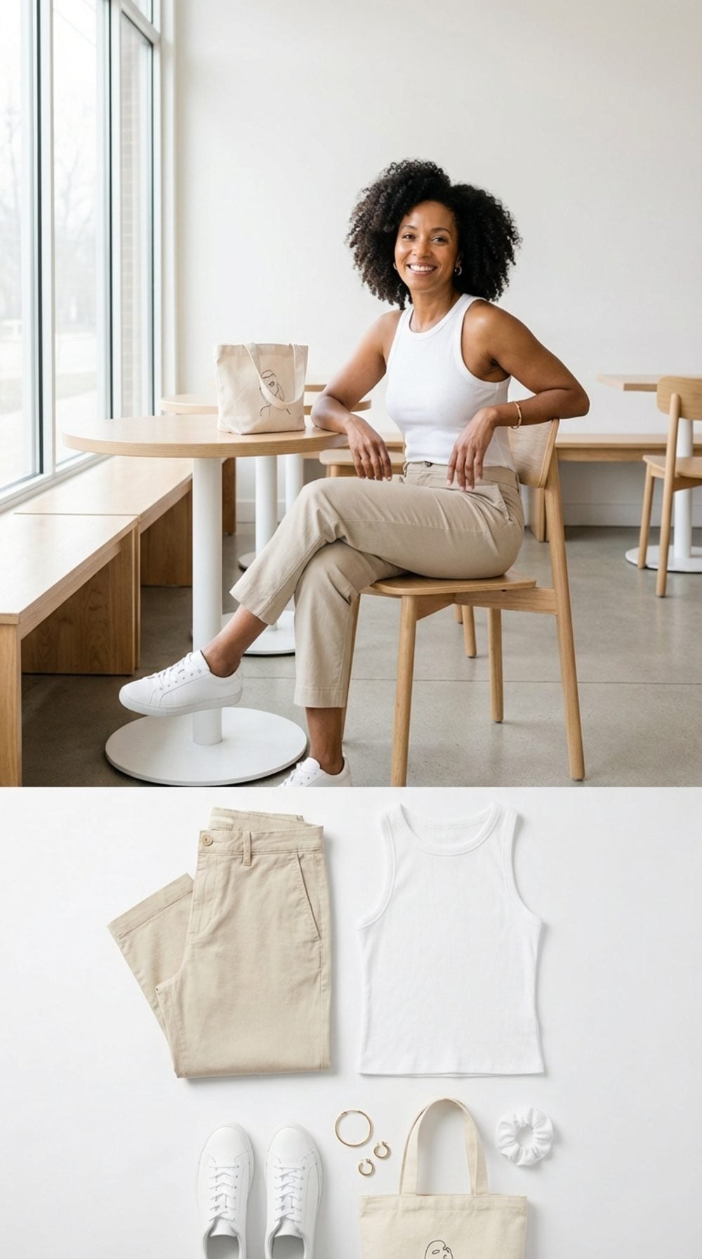 Post-Yoga Café in Oatmeal and Clean White