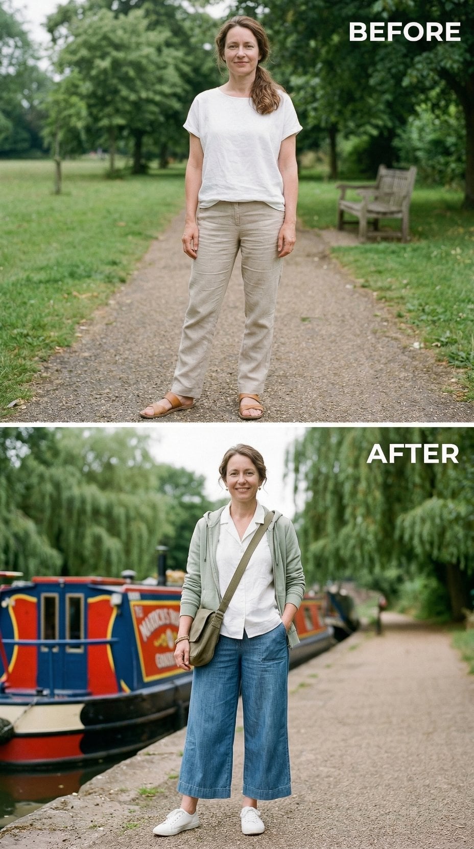 Canal Path, Wide-Leg Denim, and the Zip-Up That Made Proportion Click