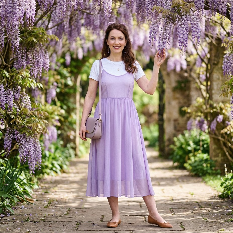 Lilac Chiffon, Wisteria in Bloom, and the Layering Move Worth Copying