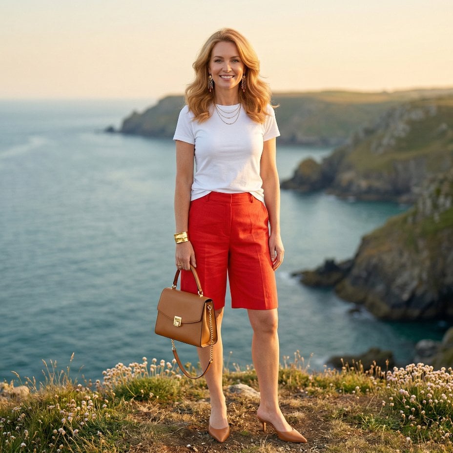 Red Bermudas on a Clifftop and the Case for Tan as a Neutral