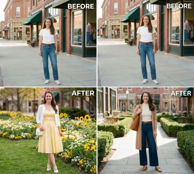 She’s 43 and Hates the Fact She’s Been a Boring People-Pleaser Dresser for Decades. She Asked AI for the Ultimate “Confident” Look. These Are the 31 Before & After Makeovers
