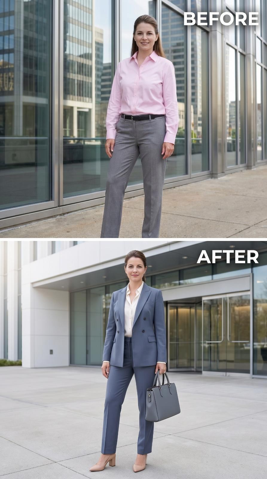 Blue-Gray Suiting, a White Shirt, and the Look That Already Runs the Room