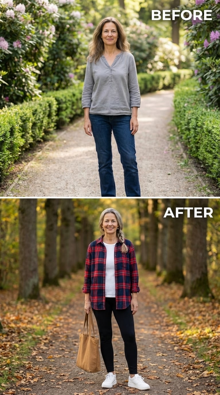 Plaid Flannel, Black Leggings, and a Braid That Put Her Back in the Picture