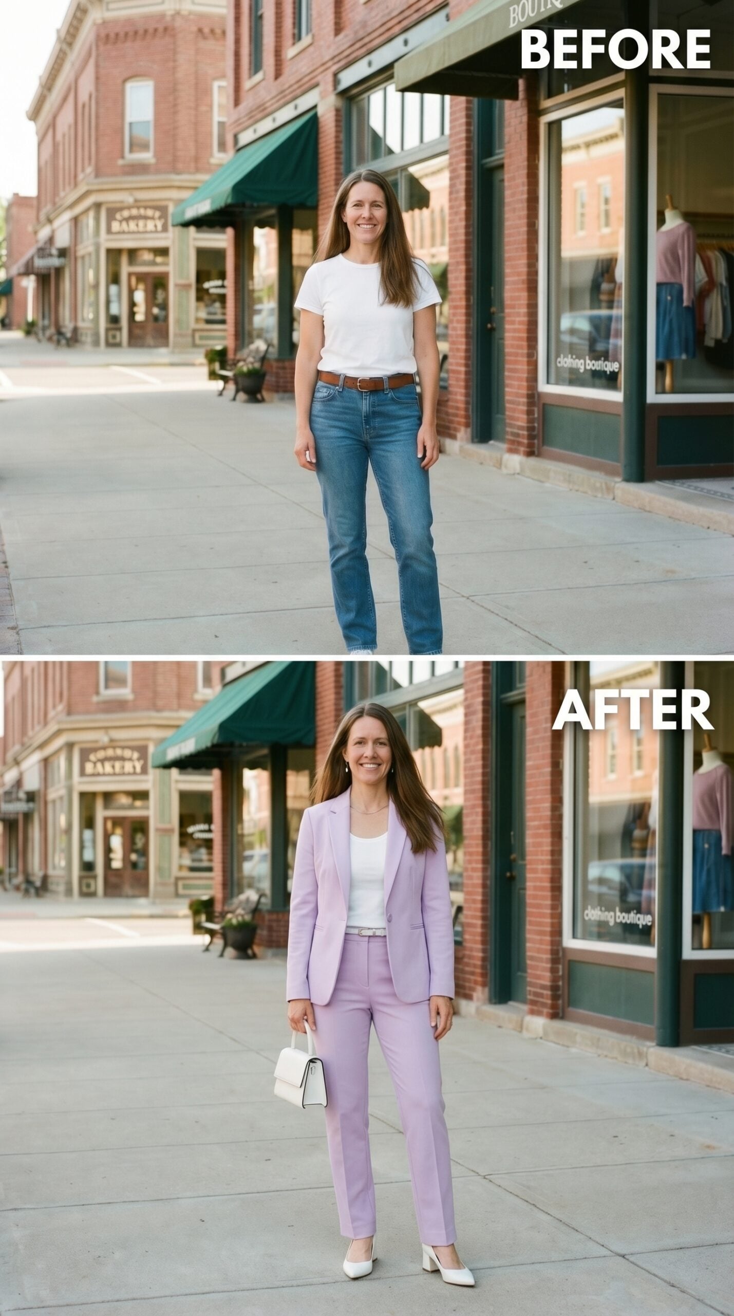 Lilac Suiting, White Heels, and the Outfit That Rewrote Her Default