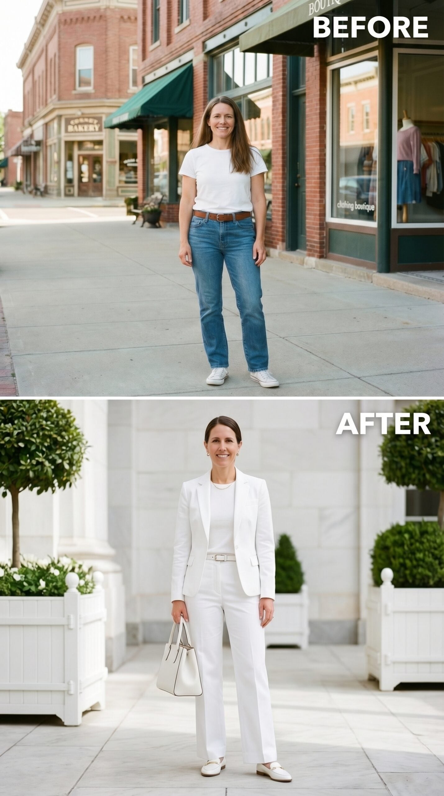 White Suiting, a Structured Tote, and Dressing Like She Stopped Waiting for Permission