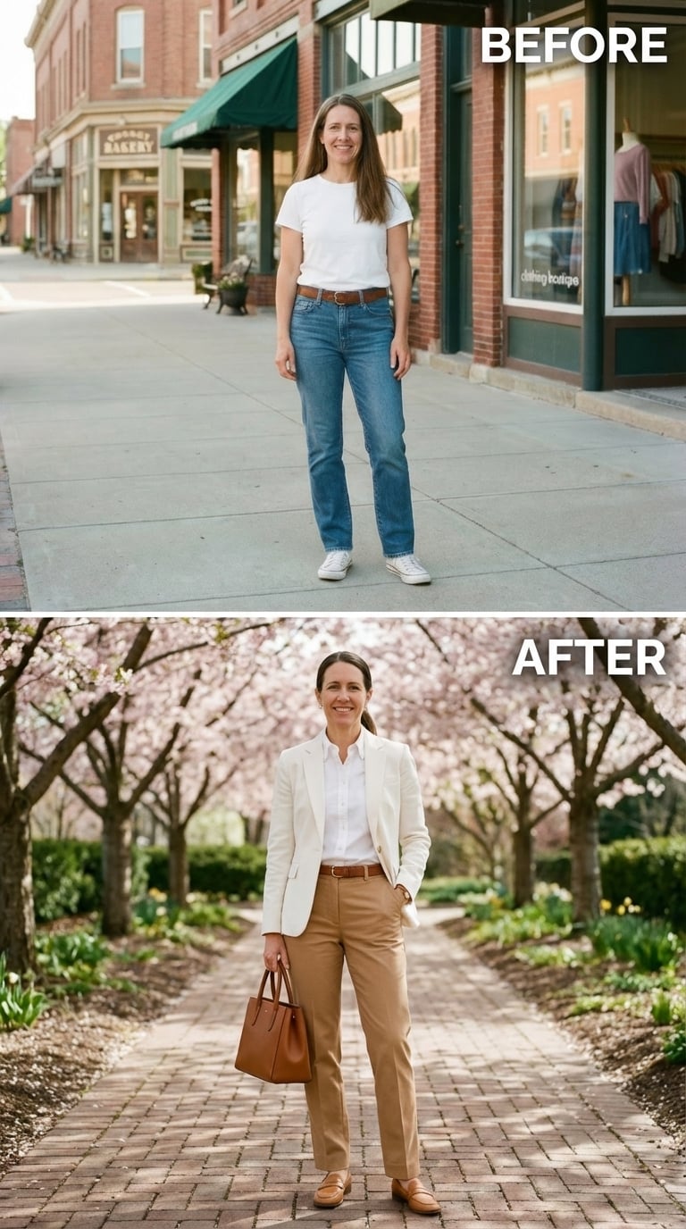 From Basic White Tee to Blazer That Actually Fits Her Life