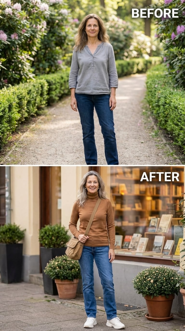 Turtleneck, Crossbody, Bookshop Sidewalk: Who She Became When She Stopped Blending In
