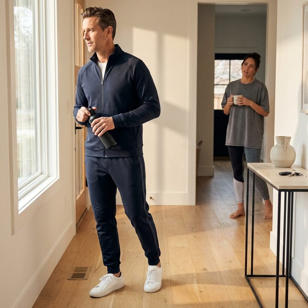 His Gym Outfits Are Full Coordinated Sets and You're Still in That College T-Shirt