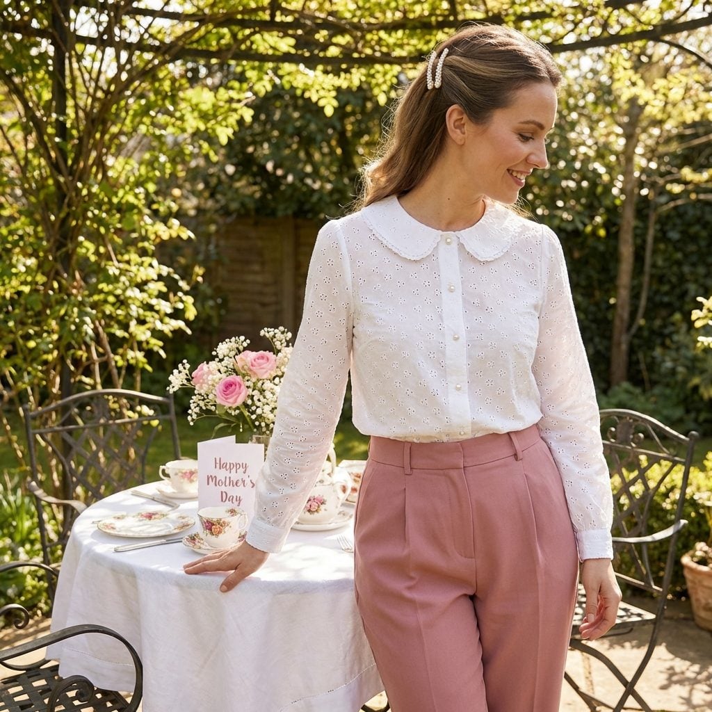 The White Eyelet Blouse With the Peter Pan Collar
